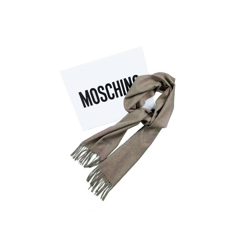 Moschino Merino Wool Scarf in Tan